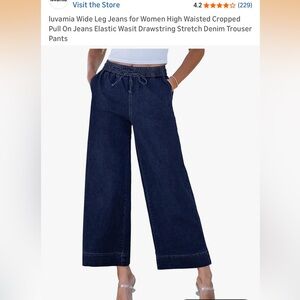 LUVAMIA Women's Wide Leg High Waisted Denim Pants/Jeans